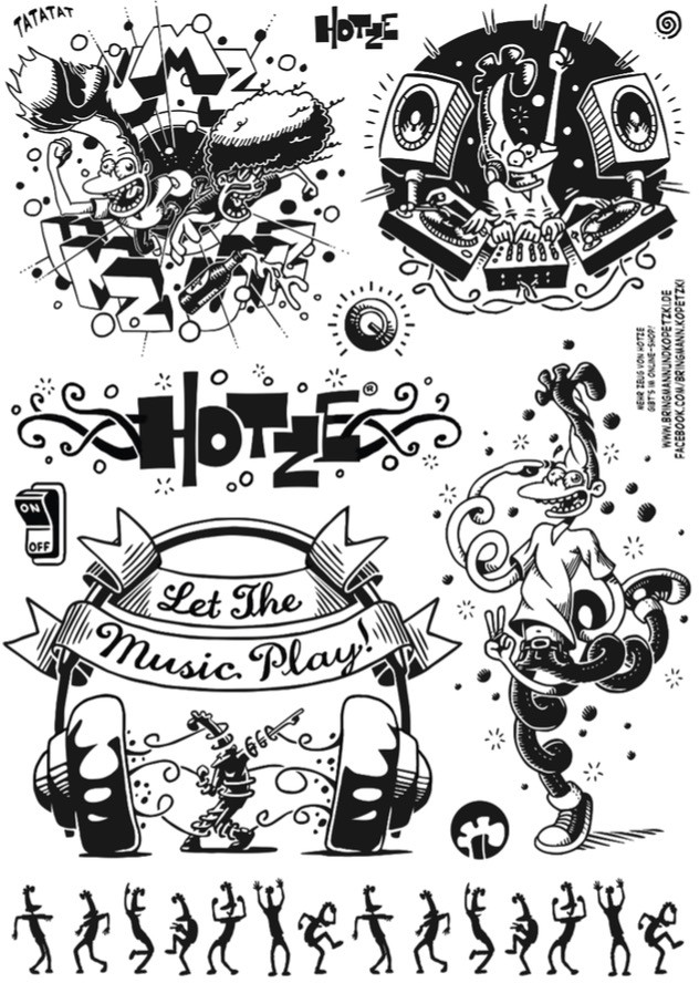 Bringmann&Kopetzki Hotze Klebetattoos schwarz